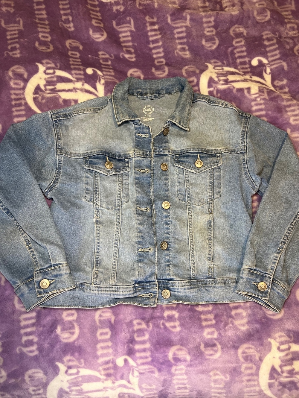 Wonder Nation Kids Light Wash Denim Jacket M 7-8